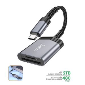 Hoco UA25 เเท้100% ตัวแปลง SD/TF OTG Card Reader 2in1 เครื่องอ่านการ์ดลีดเดอร์