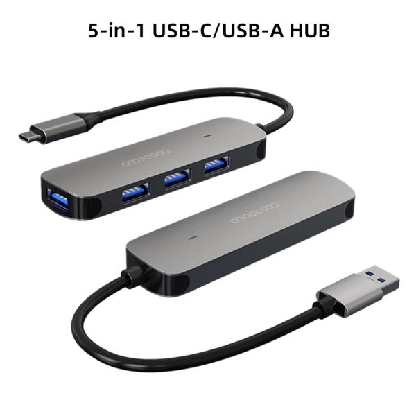 ฮับ USB มัลติฟังก์ชั่นเข้ากันได้กับอินเทอร์เฟซ Type-C และ USB สําหรับการถ่ายโอนข้อมูลความเร็วสูง