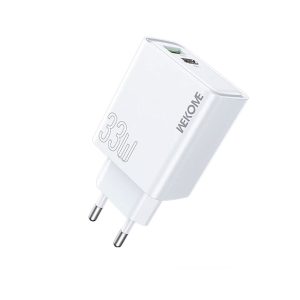 Adapter 2 Ports (1USB+1Type-C) Charger WEKOME (33W,WP-U67) White - A0161236